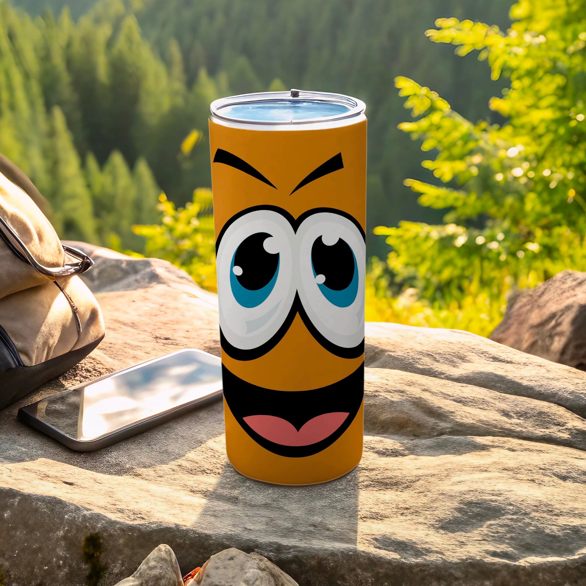Funny Yellow Cartoon Face Insulated Tumbler