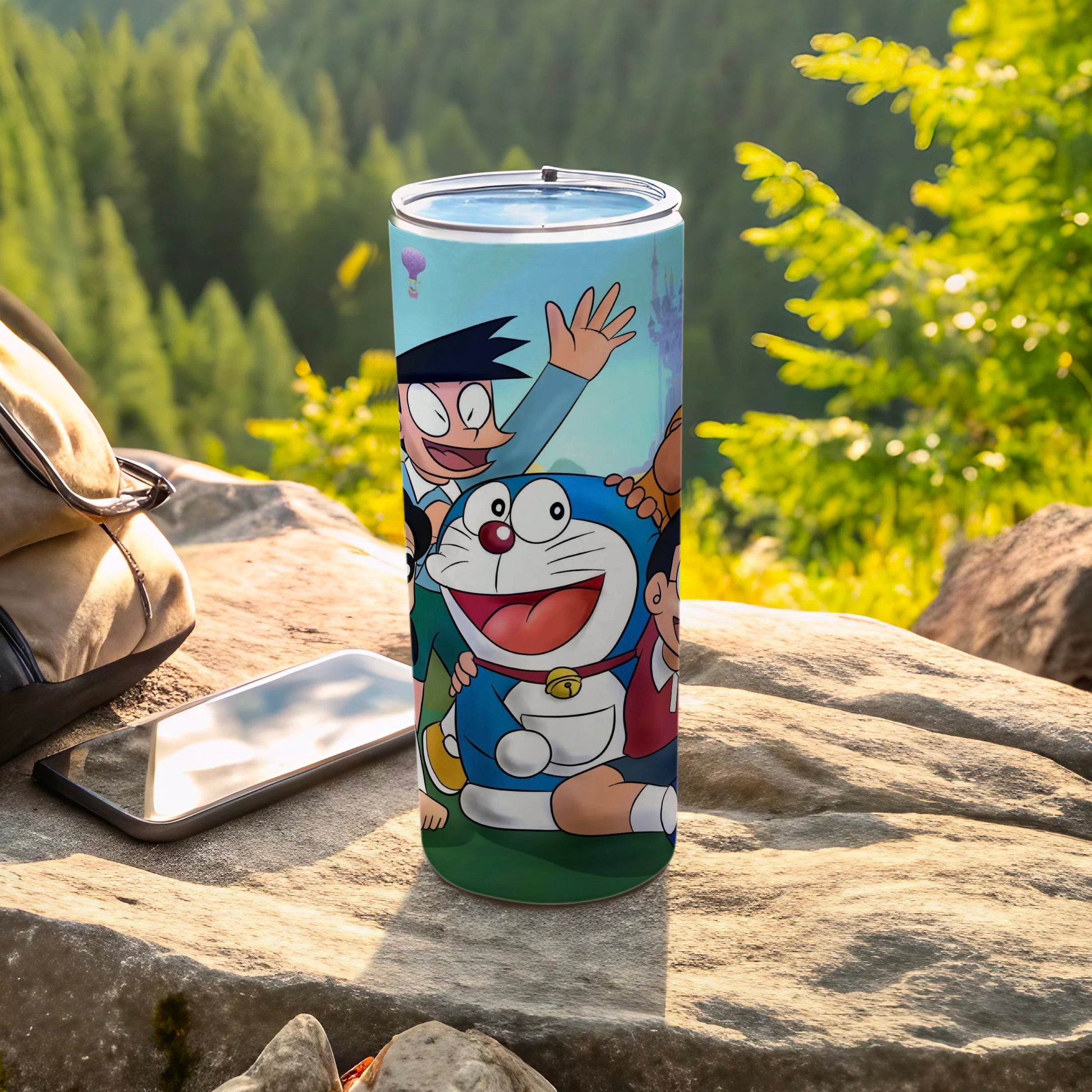 Colorful Anime Character Tumbler With Happy Faces