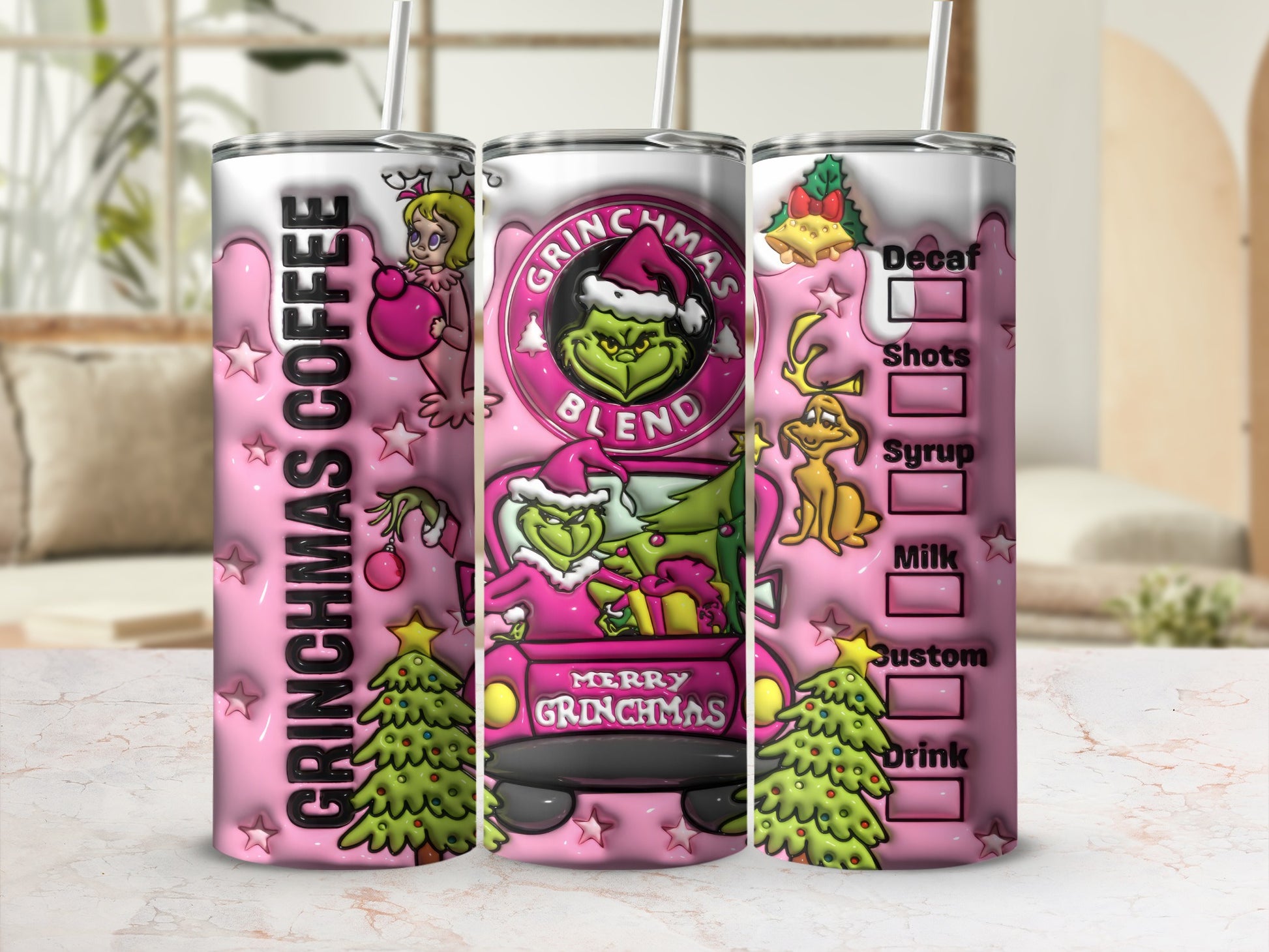 Grinchmas Coffee Grinch Blender Travel Tumbler