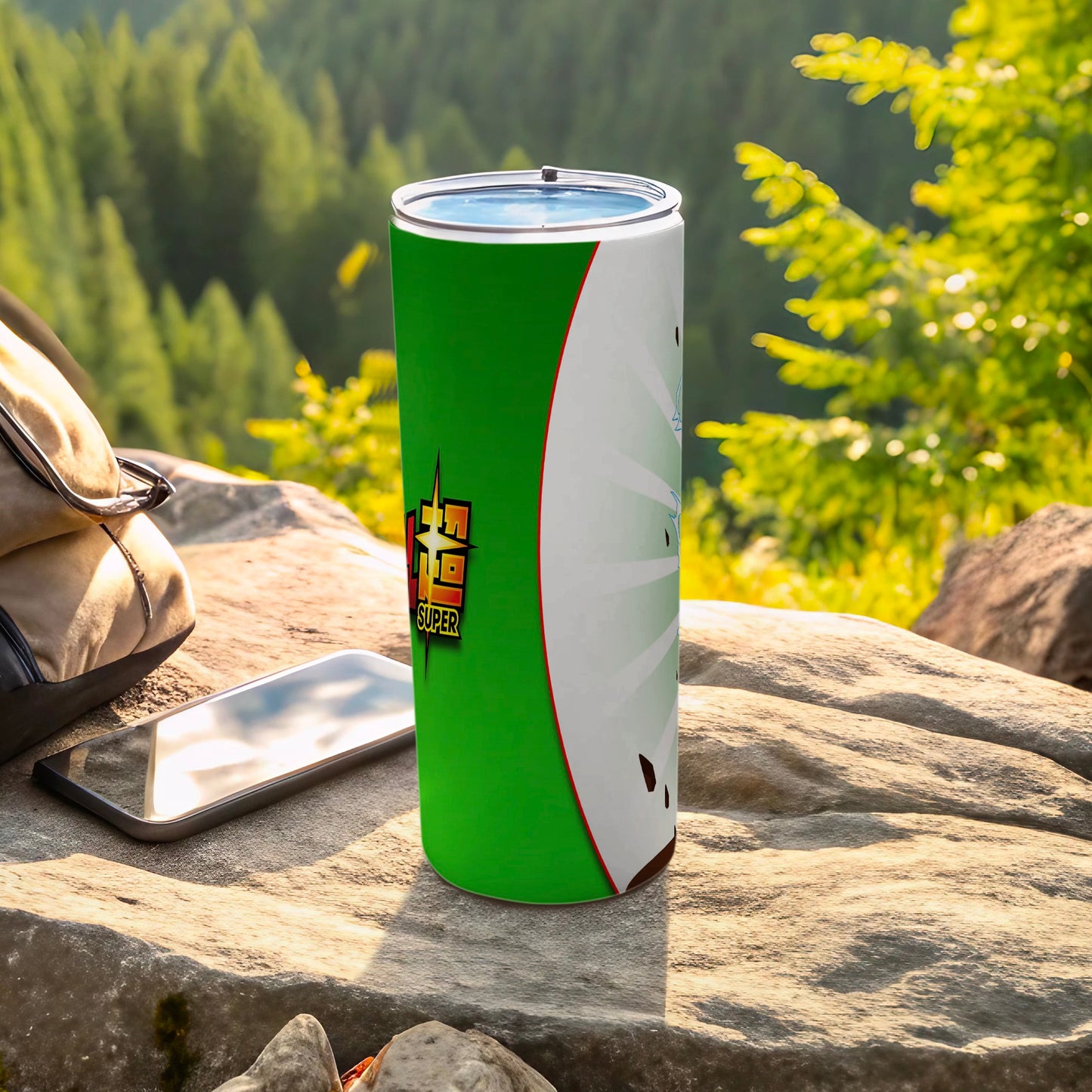 Green and White Super Design Insulated Travel Tumbler