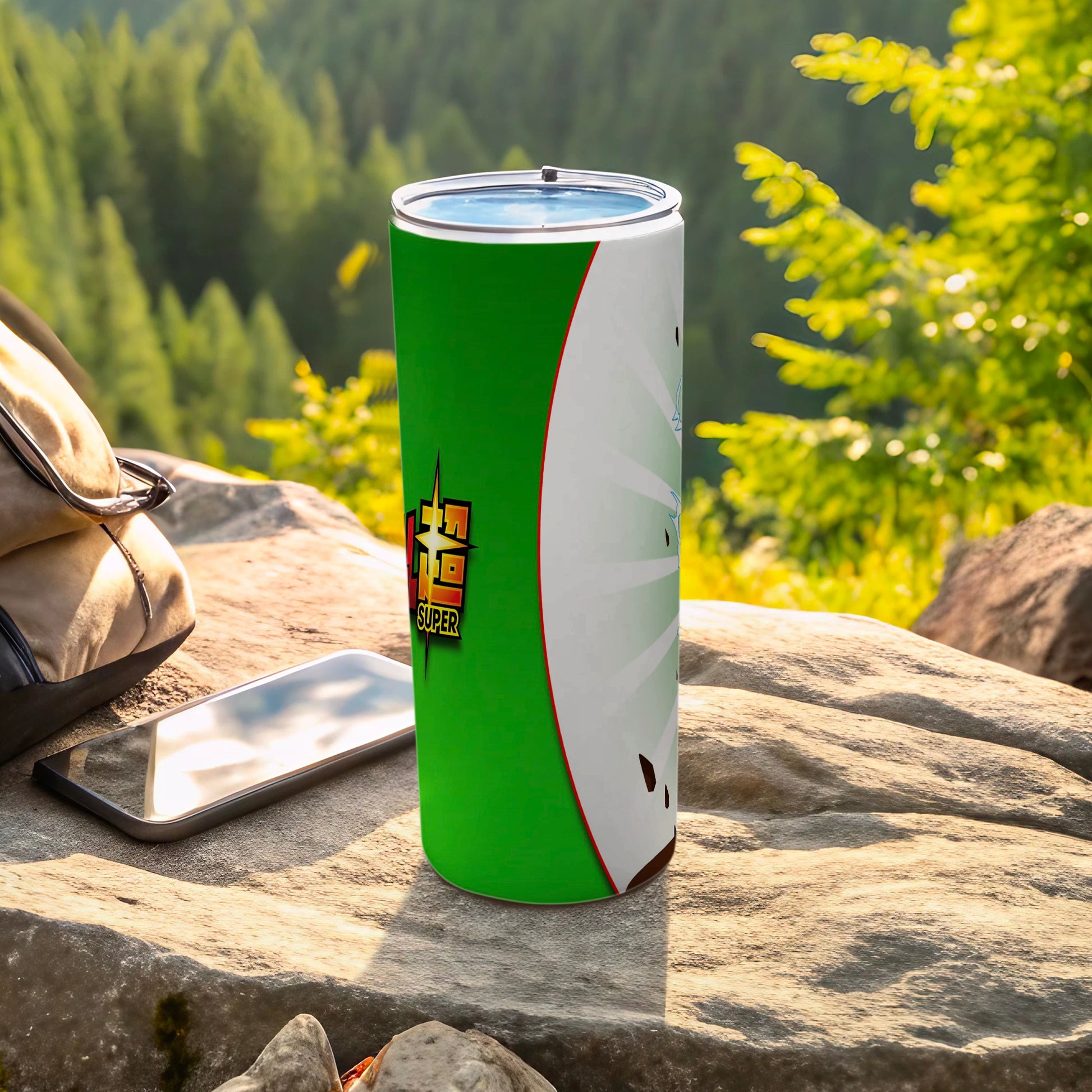 Green and White Super Design Insulated Travel Tumbler