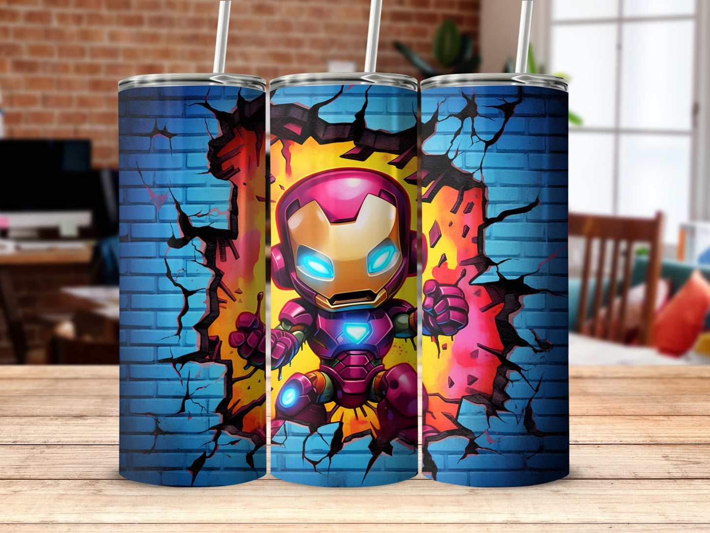 Colorful Superhero Breakout Design Tumbler Product