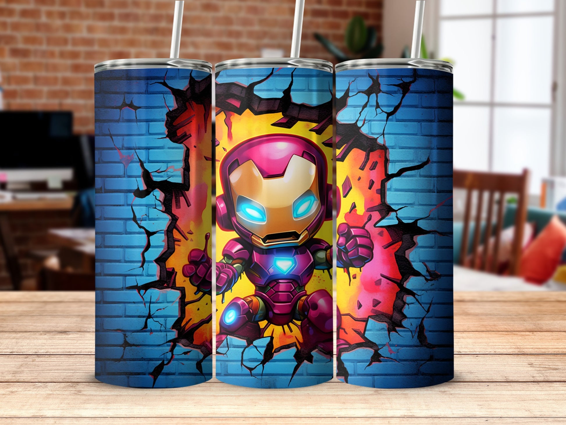 Colorful Superhero Breakout Design Tumbler Product