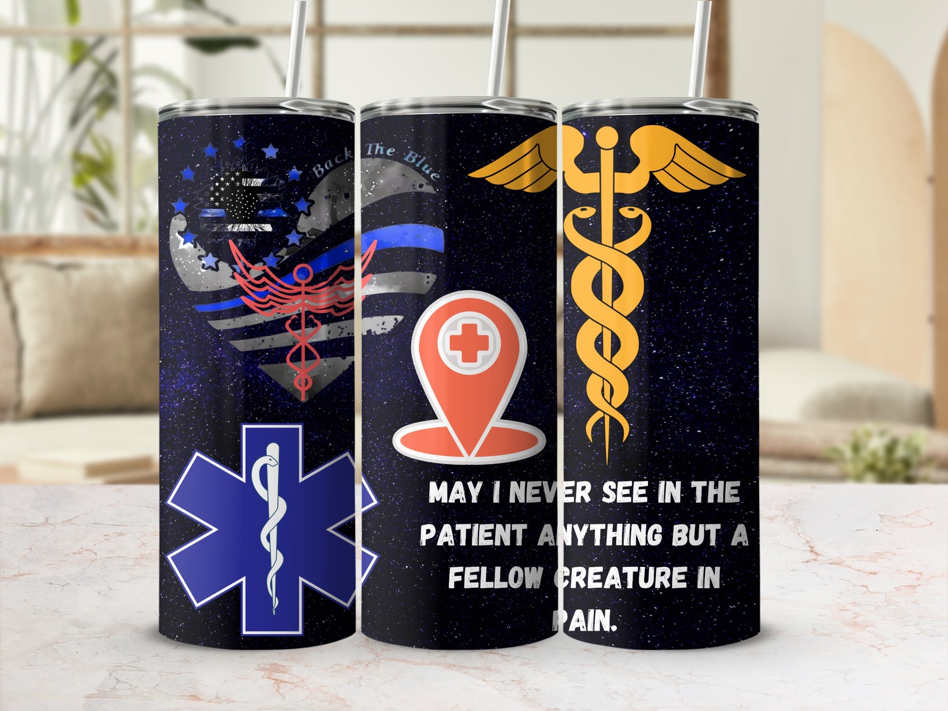 Medical Symbol and Inspirational Quote Tumbler