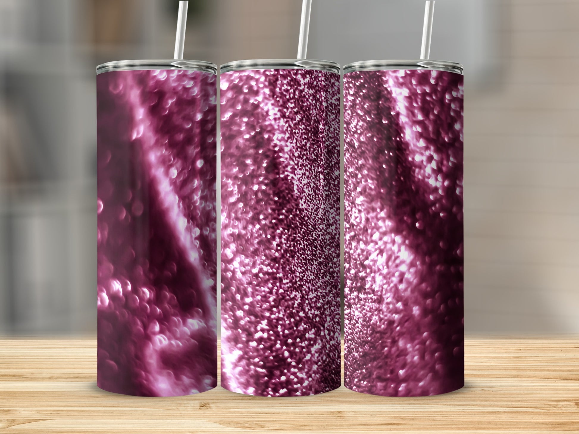 Sparkling Purple Glitter Design Tumbler Product