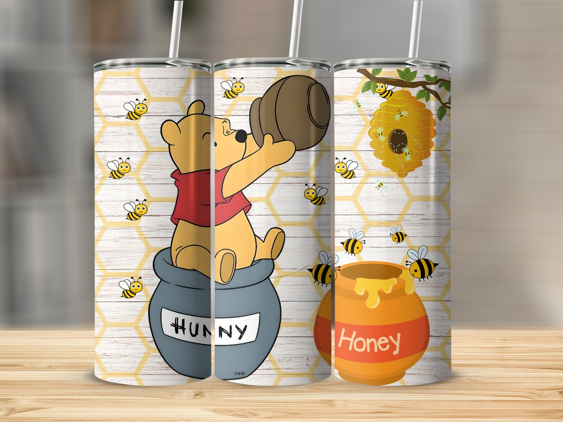 Adorable Bear and Honey Beehive Tumbler Product
