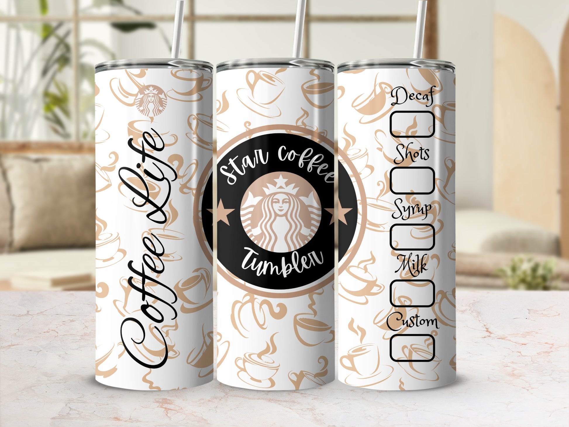 Stylish Coffee Life Star Coffee Tumbler for All Your Drinks