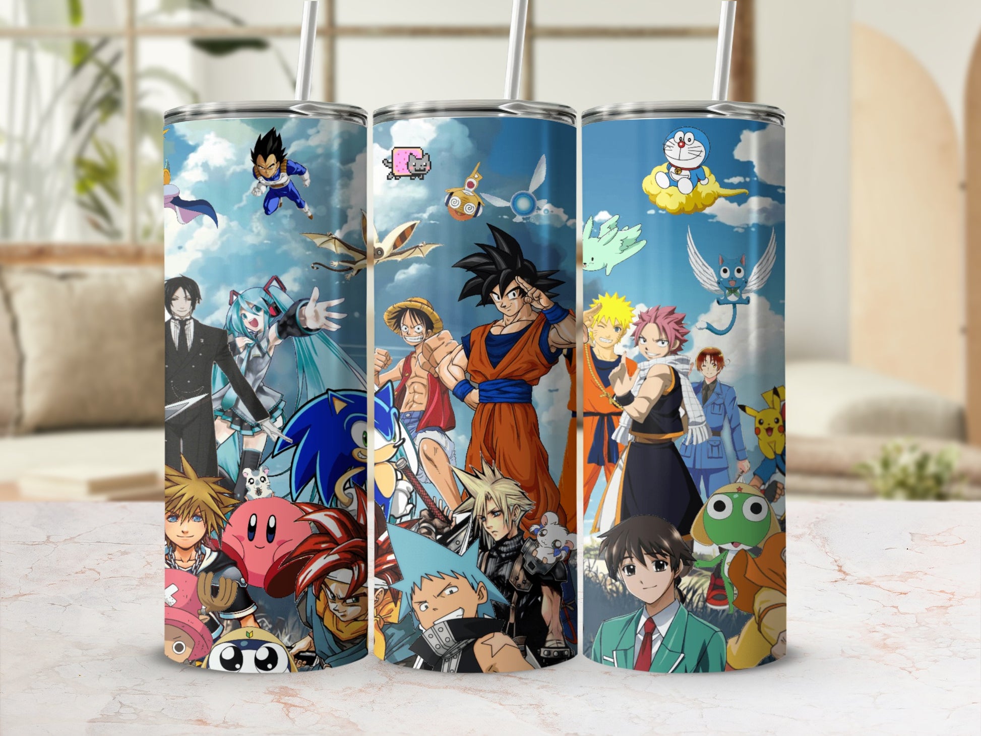 Anime and Gaming Characters Collage Tumbler