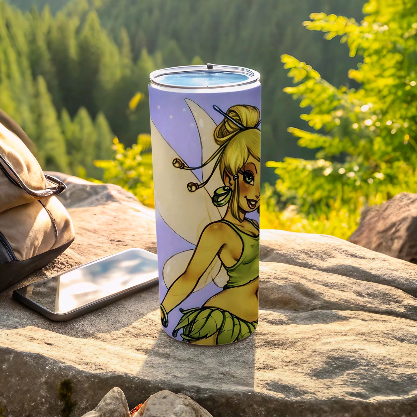 Fairy Themed Tumbler with Forest Background Image