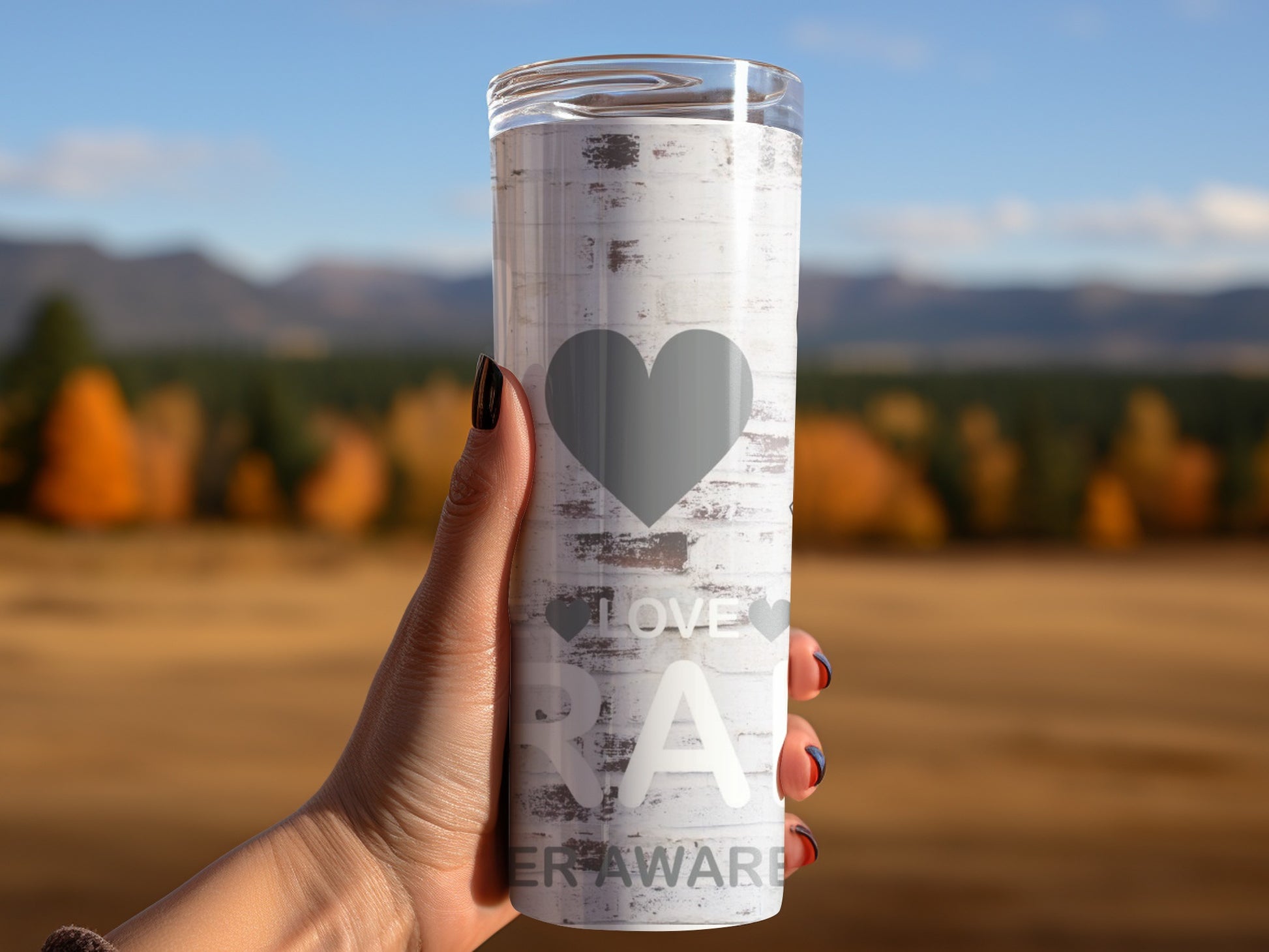 Love Heart Decorated Drinkware with Custom Print