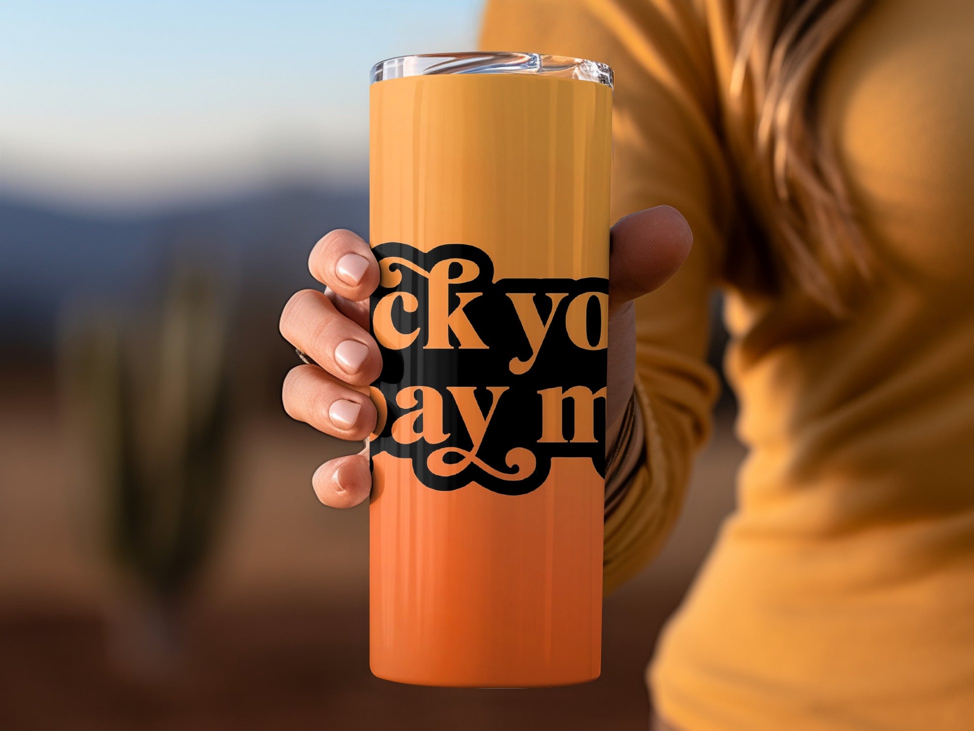 Orange and Black Gradient Drinkware for Your Beverage