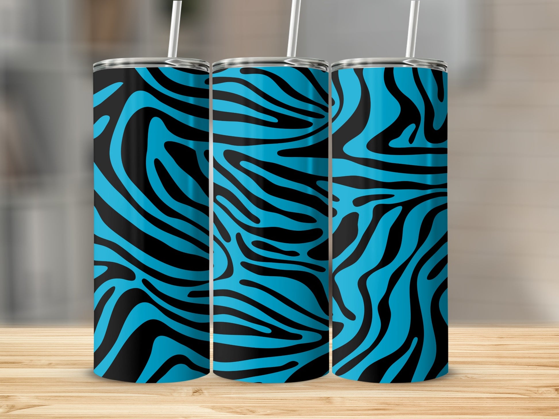 Blue and Black Animal Print Tumbler product