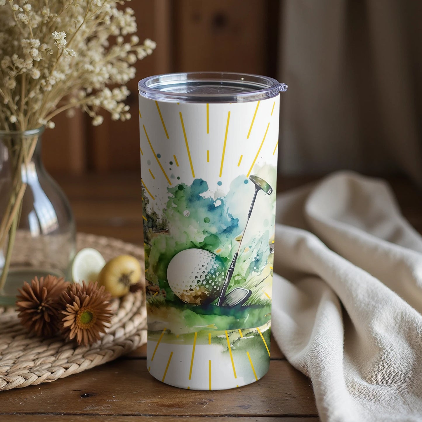 Colorful Golf Ball Design Insulated Tumbler