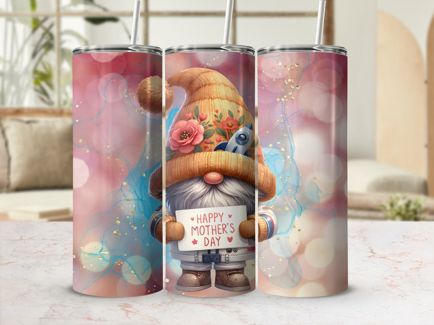 Happy Mother's Day Gnome Design Tumbler