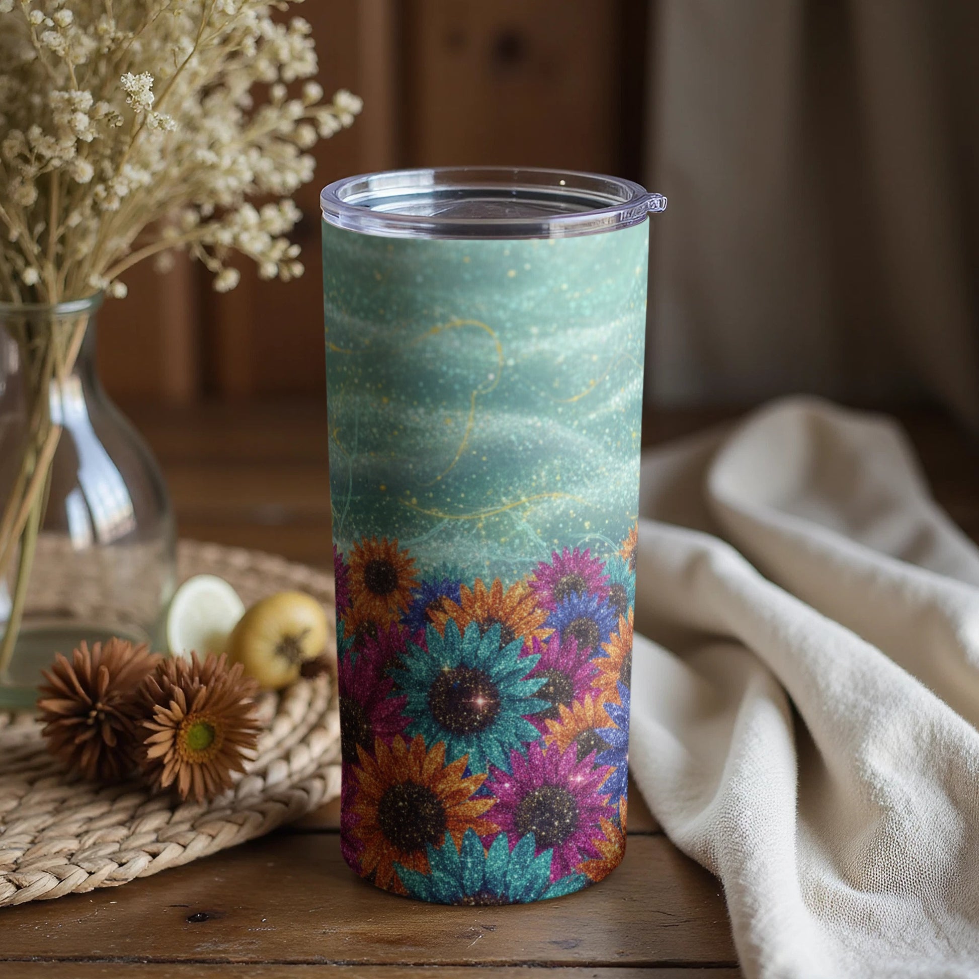 Colorful Sunflower Design Insulated Tumbler