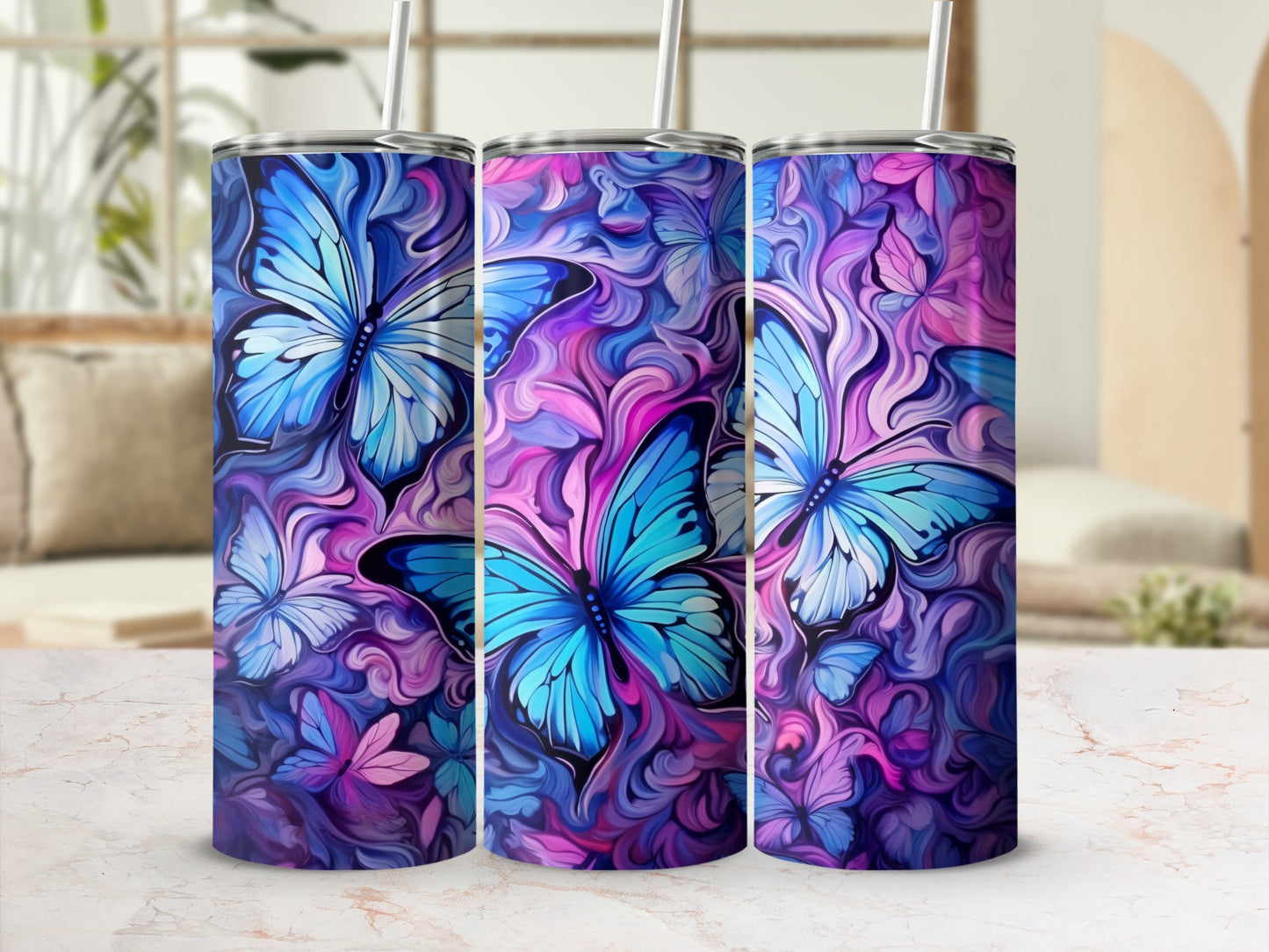 Vibrant Butterfly Swirl Blue Purple Pink Dynamic product type