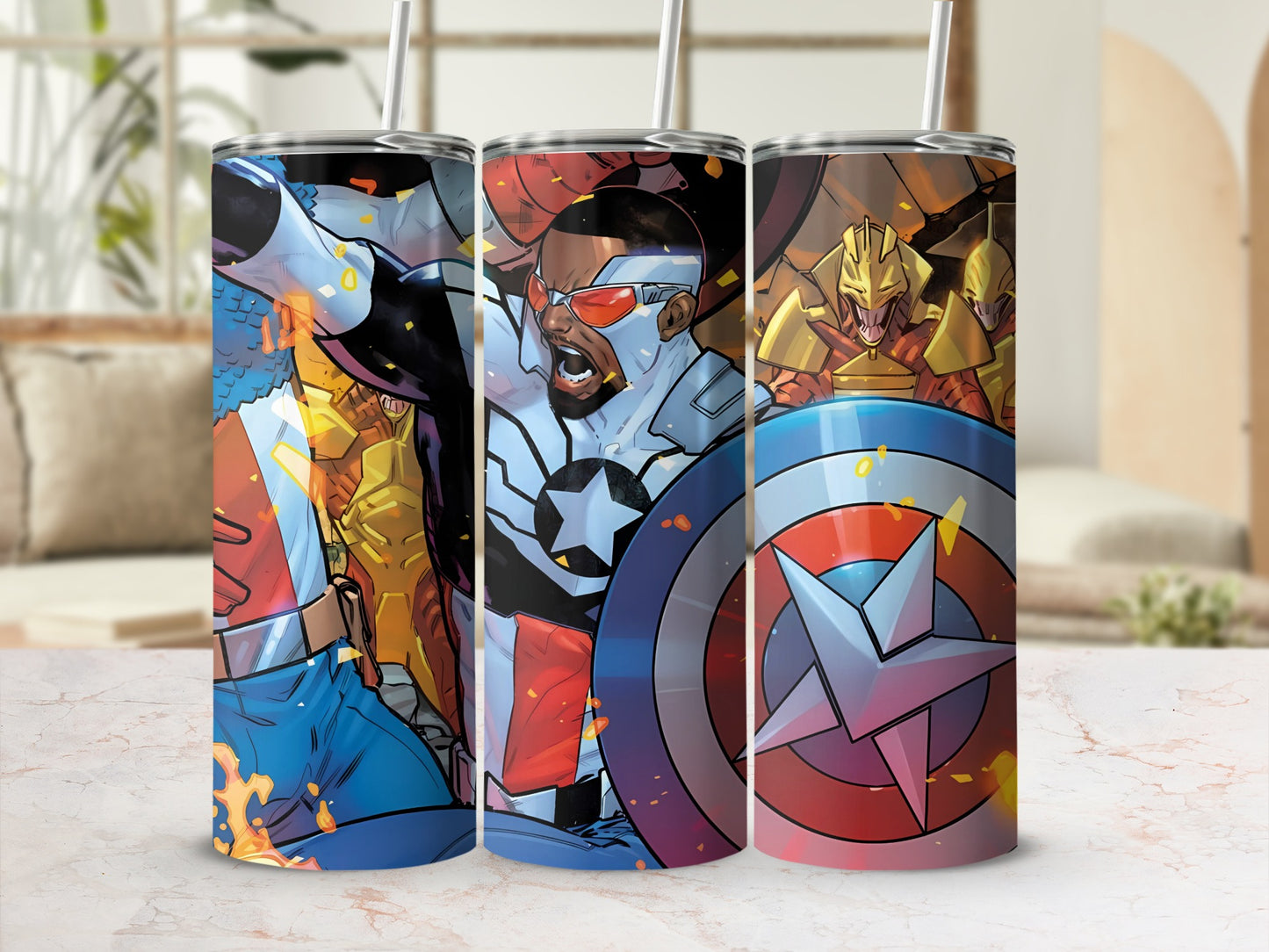 Vibrant Superhero Printed Stainless Steel Tumbler