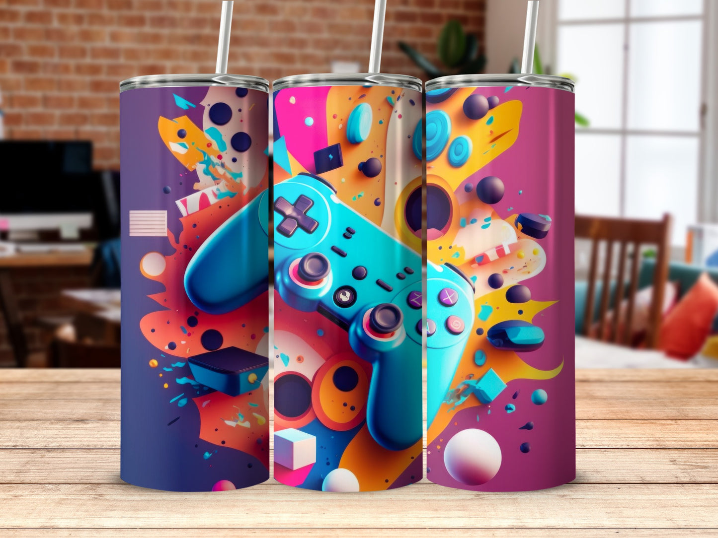 Colorful Gaming Controller Insulated Tumbler product
