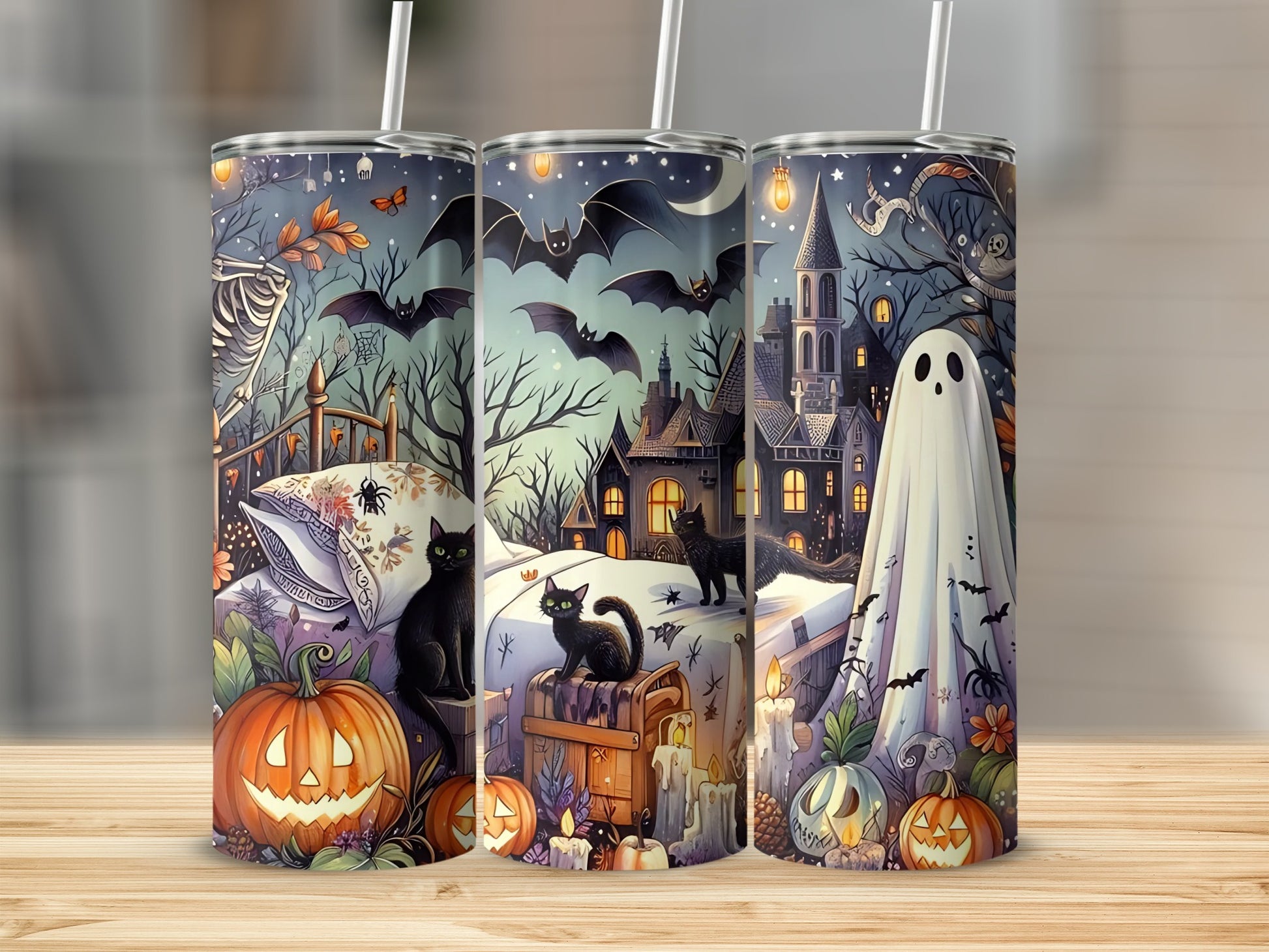 Halloween Night Haunted House Jack-o'-lantern Tumbler