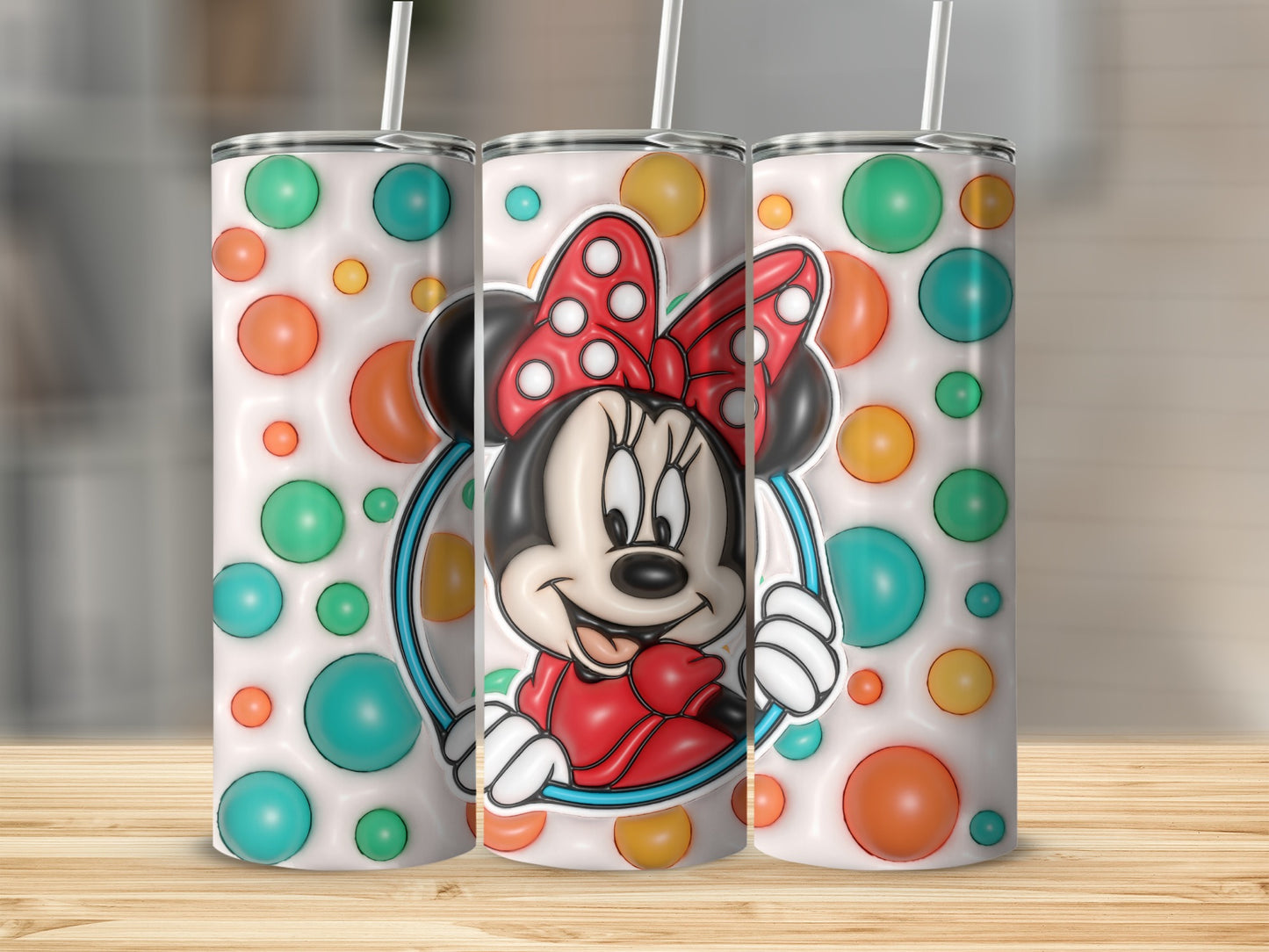 Colorful Polka Dot Minnie Mouse Tumbler