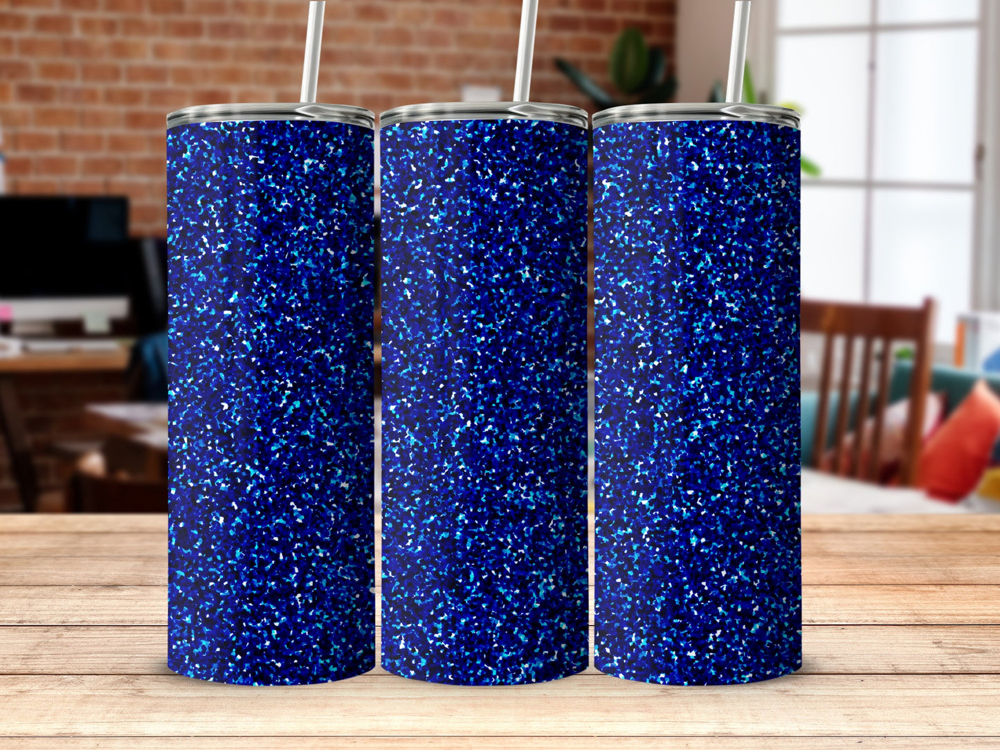 Sparkling Blue Glitter Insulated Tumbler Product