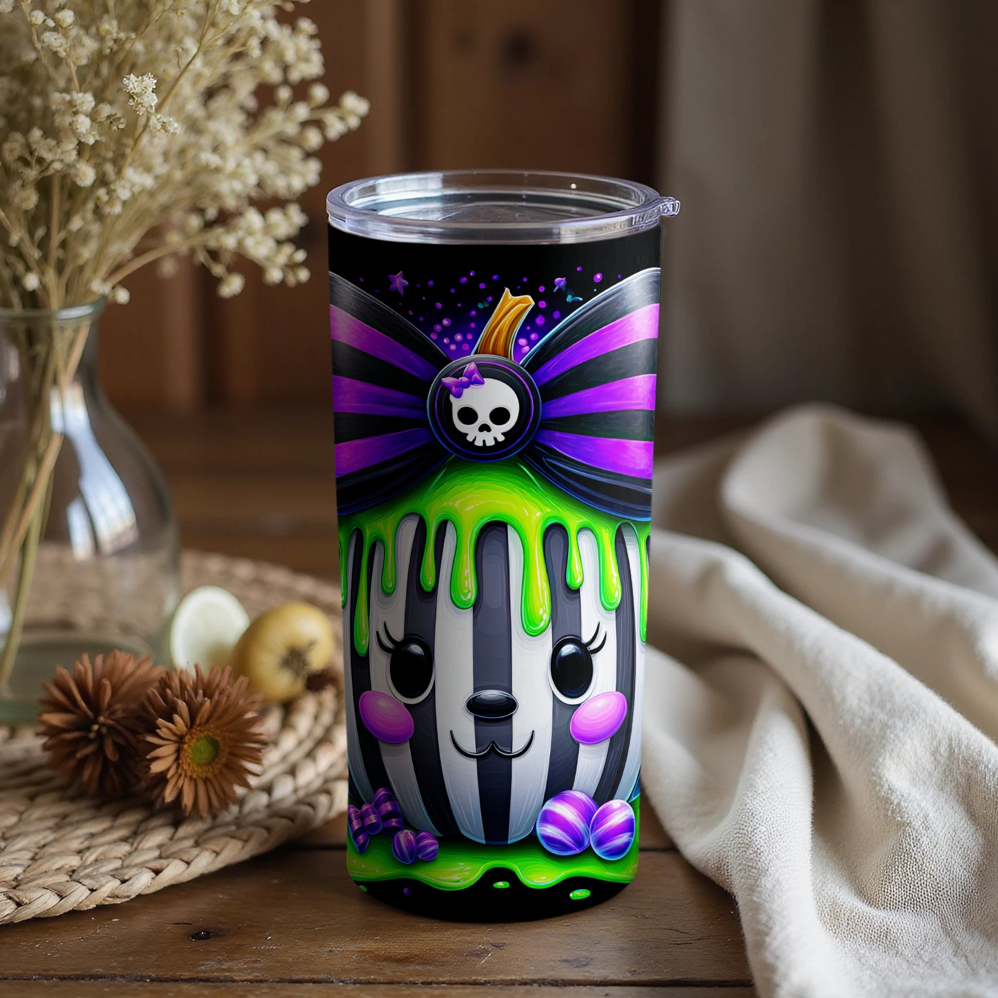 Quirky Halloween Skulls and Candy Pattern Product