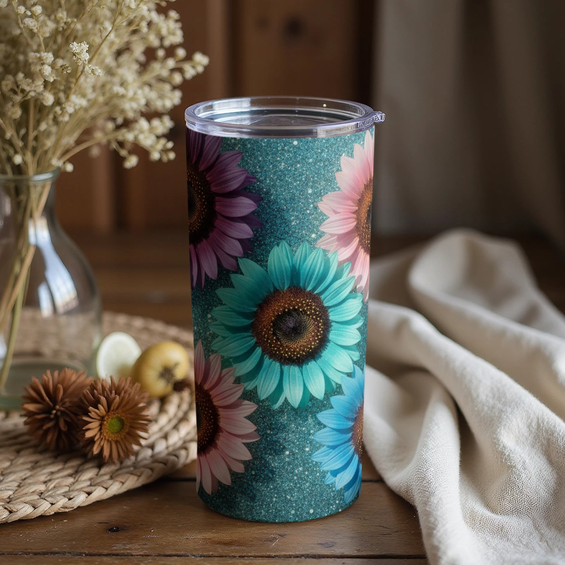 Vibrant Sunflower Patterned Tumbler for Everyday Use