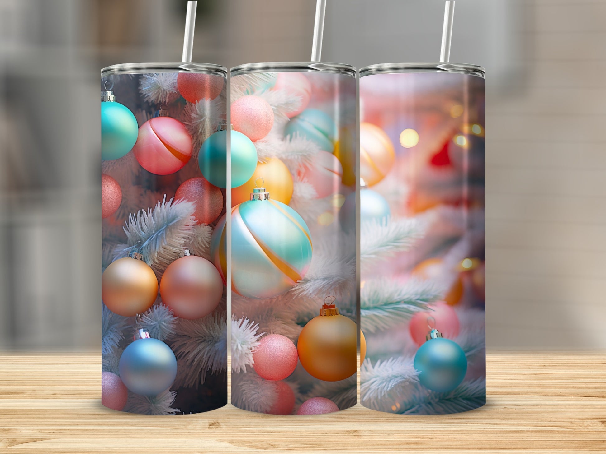 Colorful Christmas Ornaments Tumbler Cups product