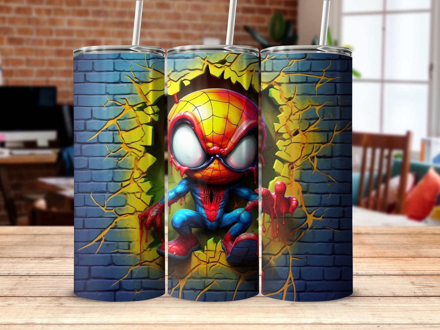 Colorful Hero Breaking Through Design Cool Tumbler