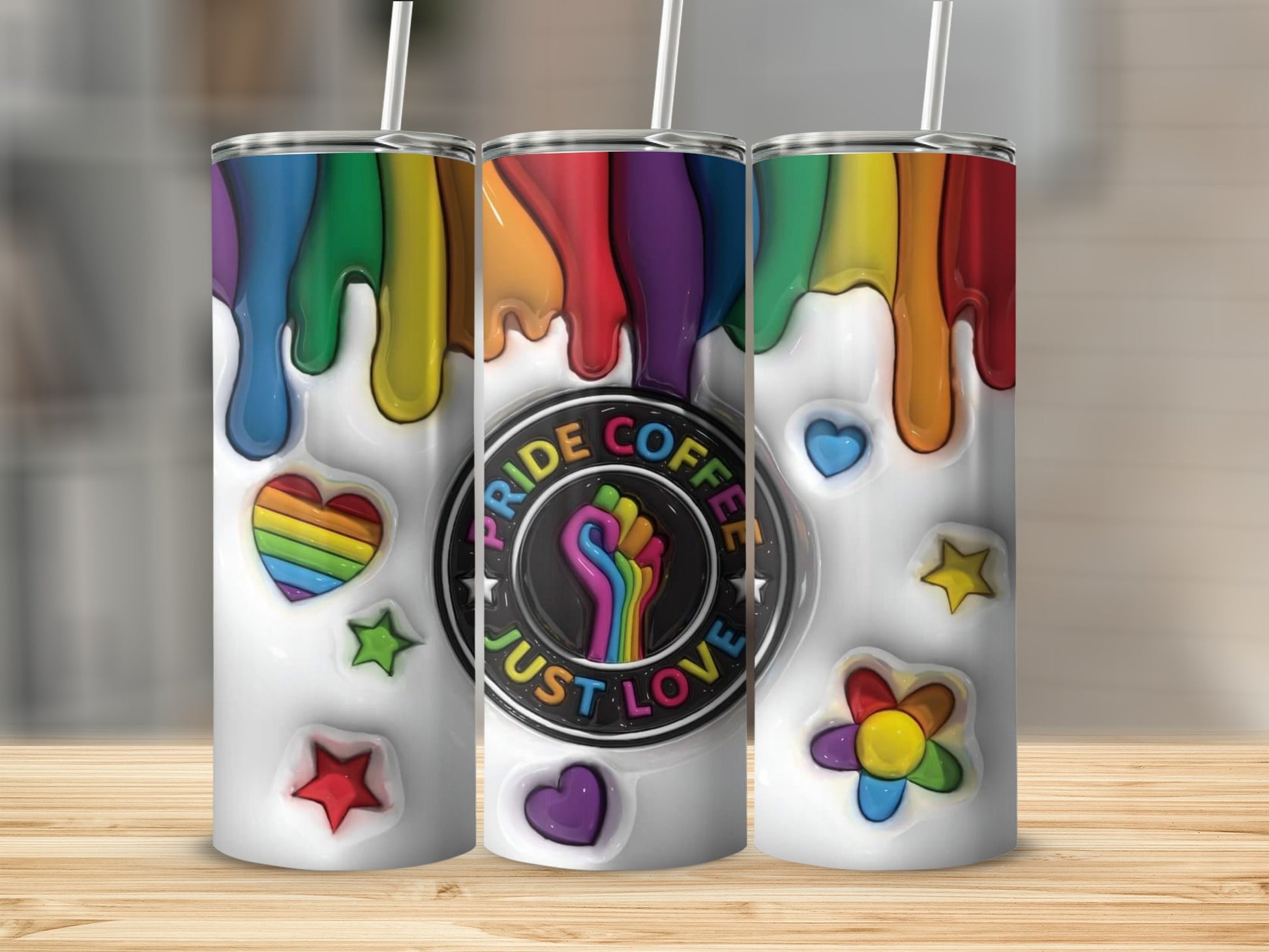 Colorful Pride Coffee Just Love Insulated Tumbler