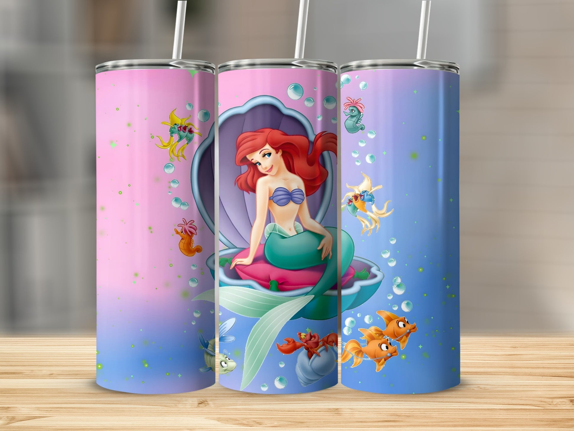 Colorful Mermaid Motif Insulated Tumbler Drinkware