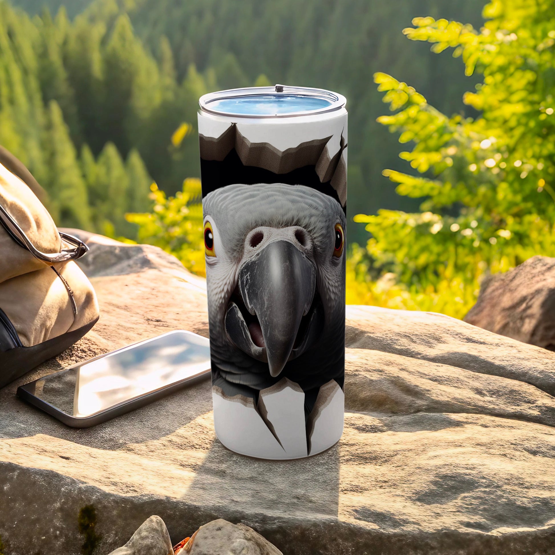 Grey Parrot Breaking Design Exotic Bird Tumbler product type