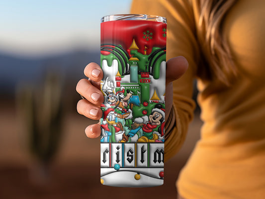 Festive Holiday Cartoon Characters Insulated Tumbler