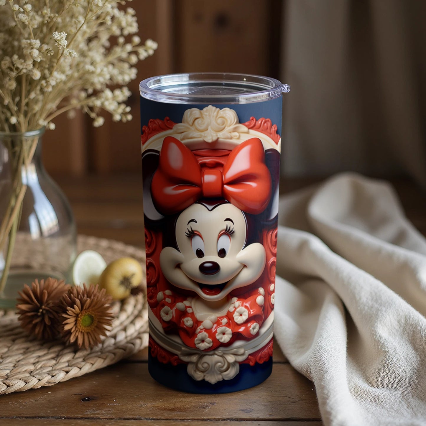 Adorable Minnie Mouse Patterned Tumbler for Kids or Adults