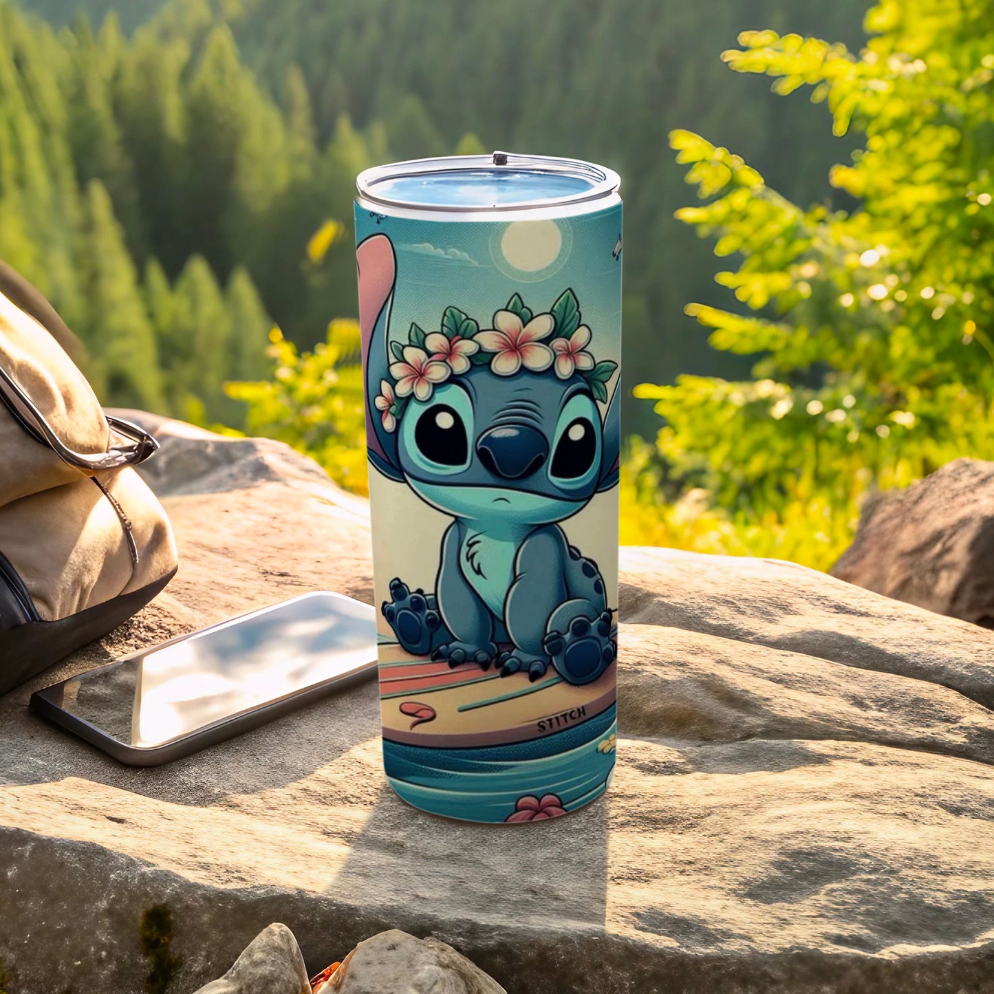 Cute Cartoon Alien with Flower Crown Insulated Tumbler