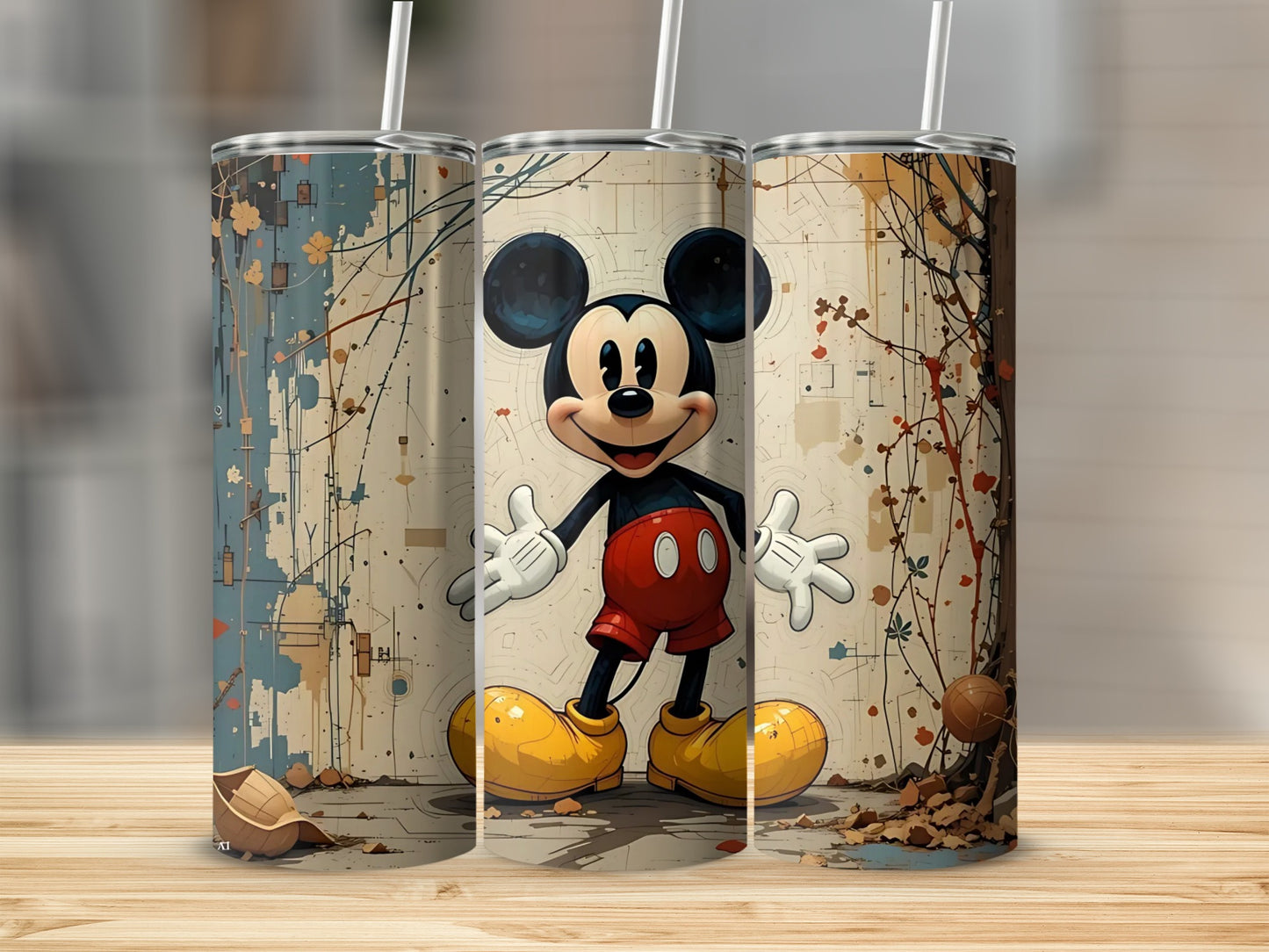 Vintage Mickey Mouse Design Stainless Steel Tumblers