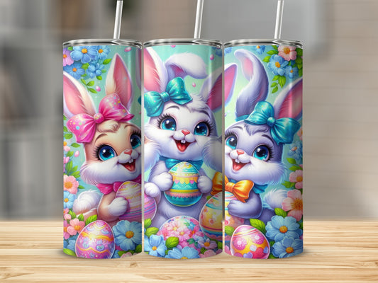 Adorable Easter Bunnies Happy Eggs Spring Flowers product type
