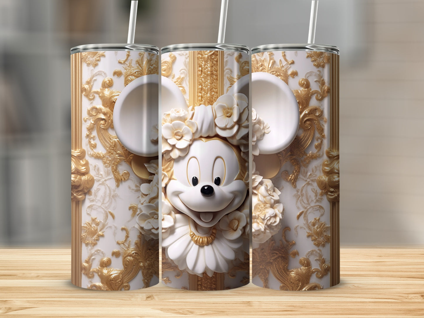 Ornate 3D Mickey Mouse Design Insulated Tumbler Product