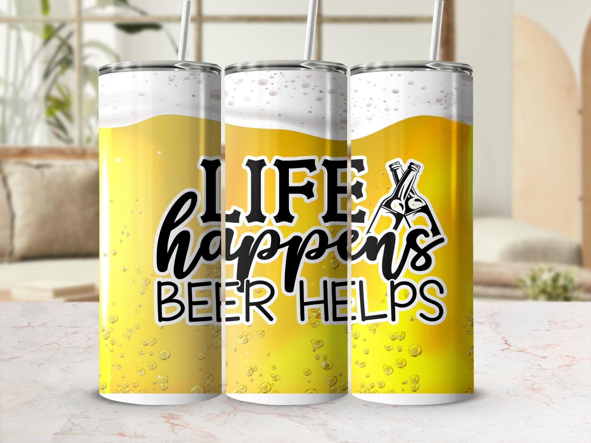 LIFE happens BEER HELPS yellow liquid bubbles product type
Tumbler
Beer design
Funny quote
Life happens
Beer helps
Drinkware
Insulated tumbler
Gift idea
Beverage holder
Stainless steel
Bubbly design
Yellow aesthetic
Straw tumbler
Beer lover
Sarcastic saying
Party drinkware
Unique gift
Fathers Day gift
Birthday present
Novelty tumbler