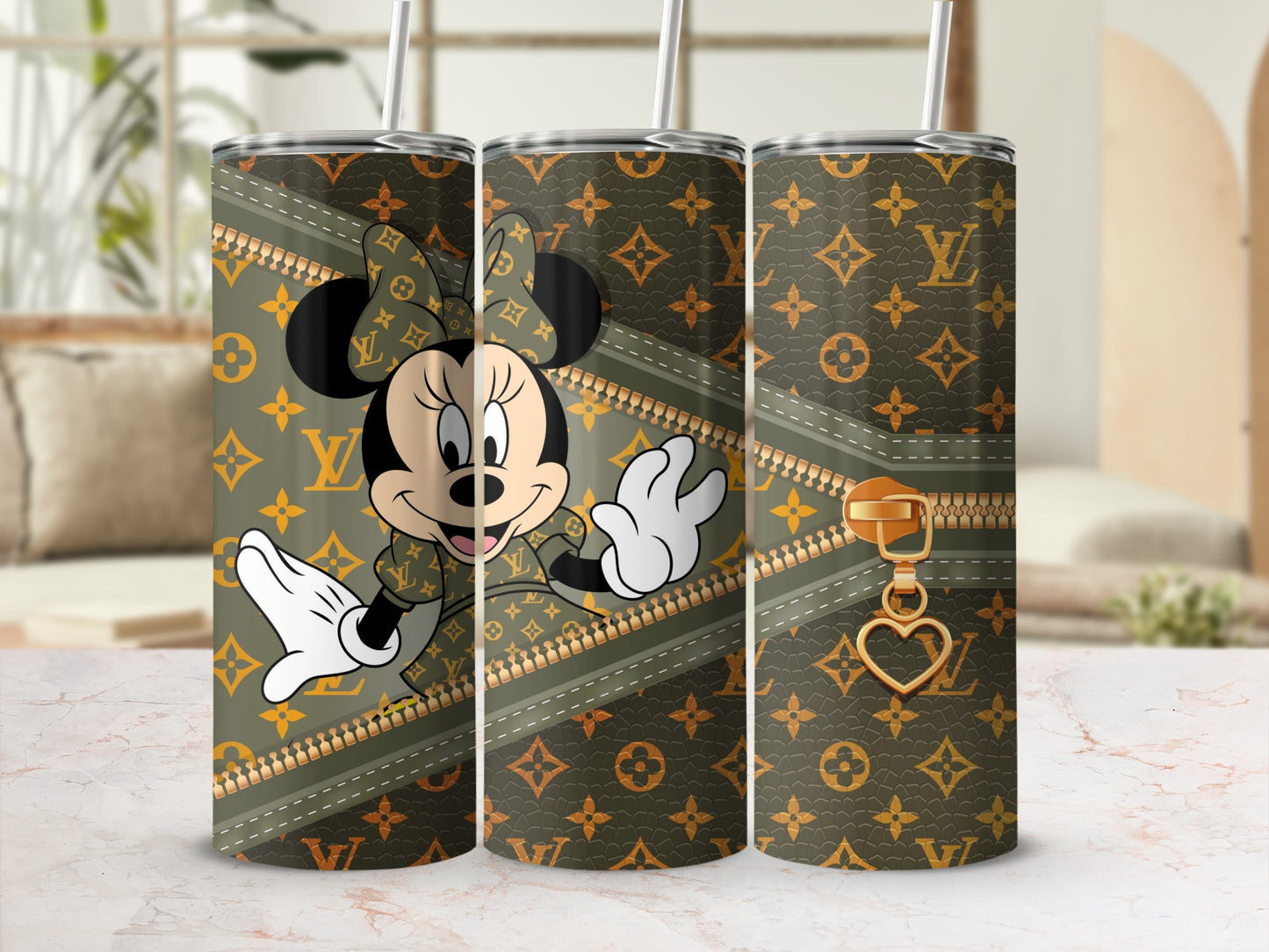 Designer Character Custom Tumbler With Zipper Graphic