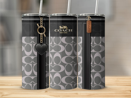 Stylish Coach Branded Tumbler with Heart Keychain Accessory