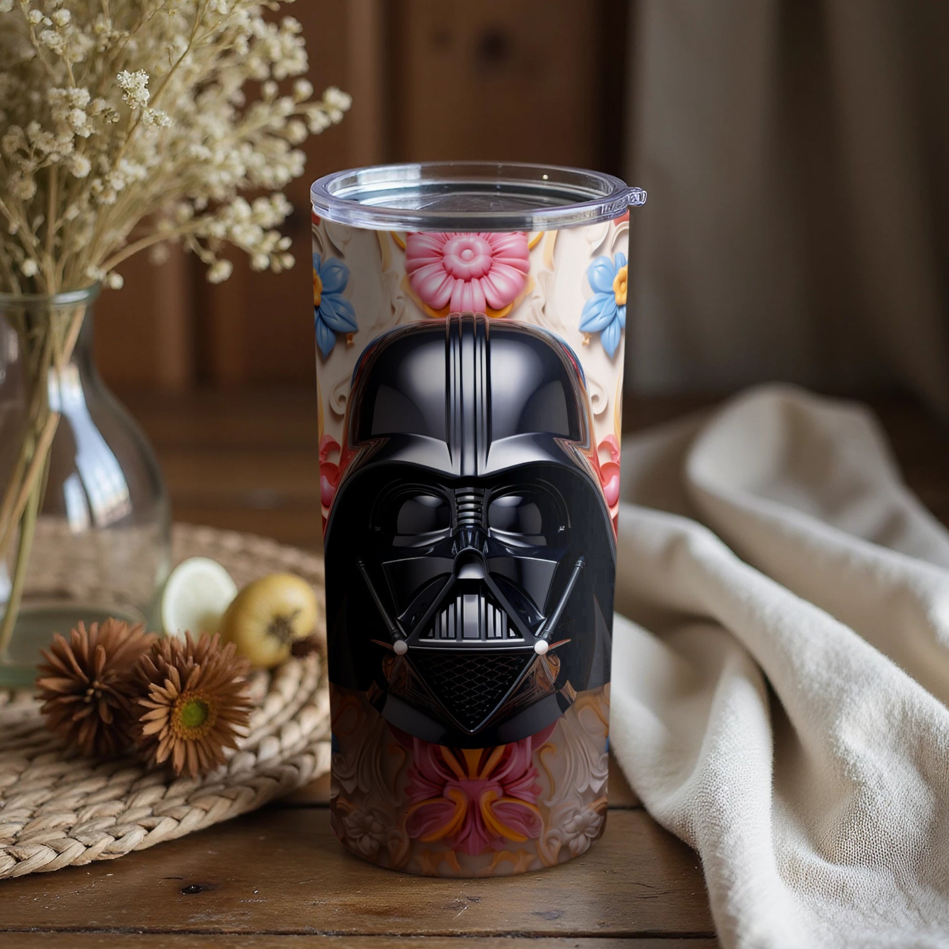 Star Wars Darth Vader Floral Tumbler Cup