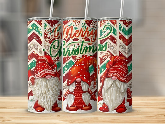 Merry Christmas Gnomes Patterned Tumbler Drinkware
