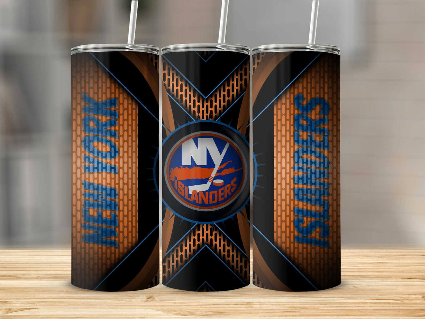 New York Islanders Hockey Team Logo with X Design Tumblers