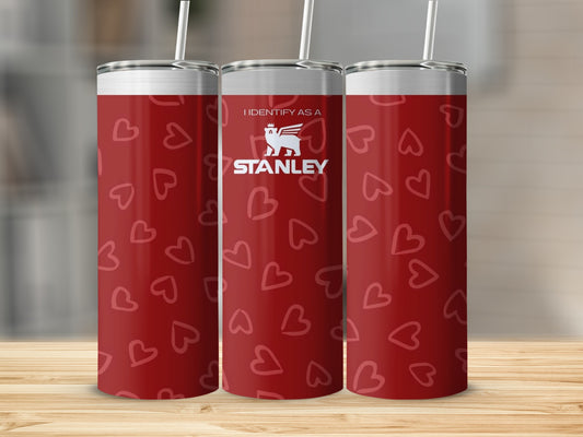 I Identify As A Stanley Red Heart Tumbler Product