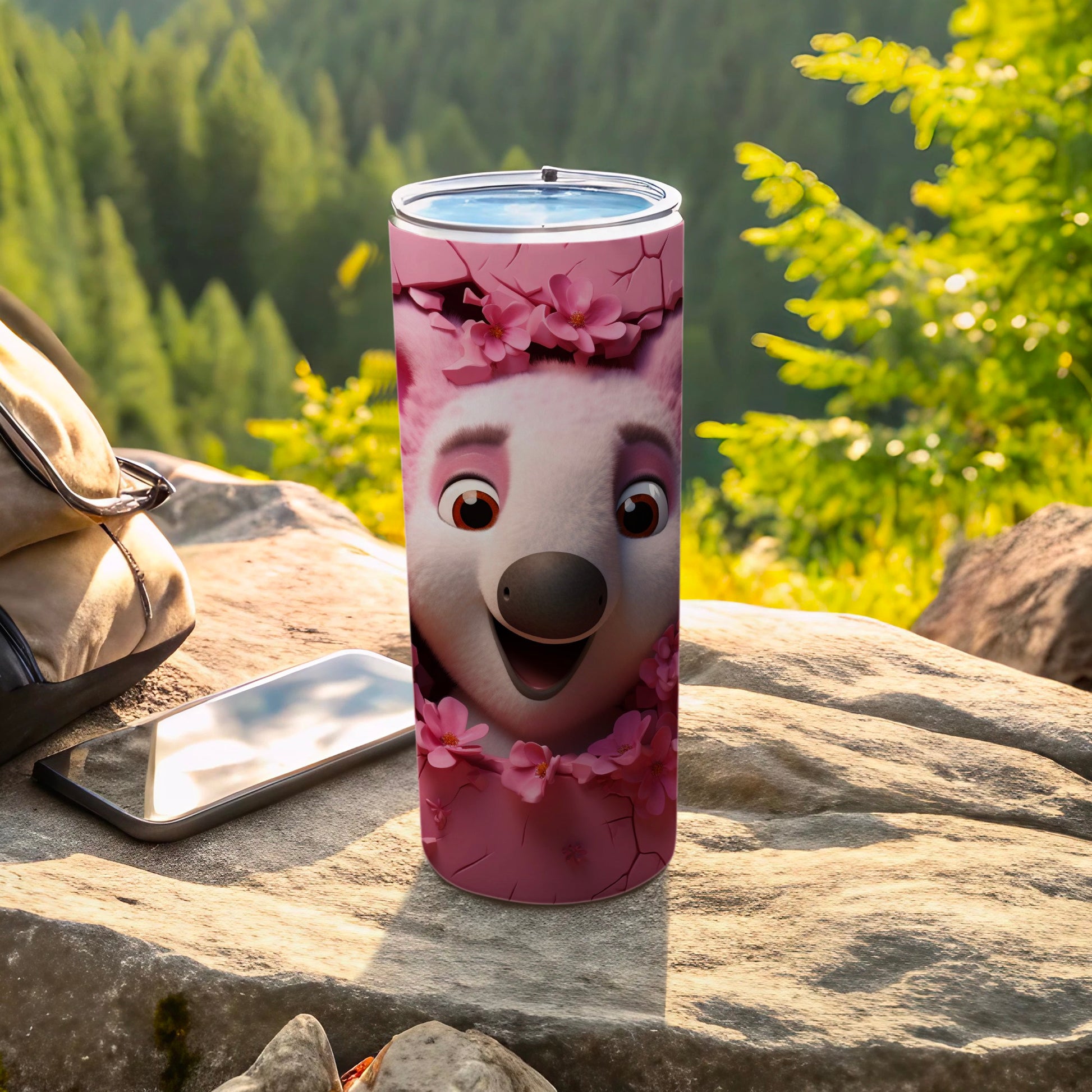 Happy Cartoon Animal Pink Flower Design Travel Tumbler product type
Tumbler
PinkTumbler
AnimalDesign
CartoonAnimal
CuteCreature
FloralPattern
PinkFlowers
HappyFace
TravelMug
OutdoorGear
BeverageHolder
Drinkware
KoalaLike
NatureTheme
AdventureReady
UniqueGift
CustomDesign
InsulatedCup
PortableDrink
WildlifeArt