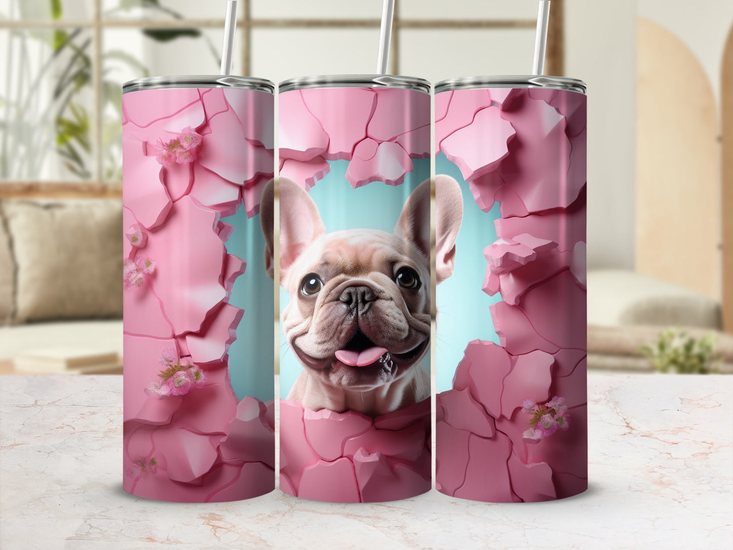 Happy French Bulldog Puppy Pink Crack Wall product type
french bulldog puppy
cute dog design
pink crack pattern
flower accents
happy frenchie
dog lover gift
pet themed art
animal graphic
pink aesthetic
tumbler artwork
beverage container
drinkware item
unique dog print
frenchie puppy
playful design
sweet pup
dog illustration
canine pal
modern design
colorful tumbler
