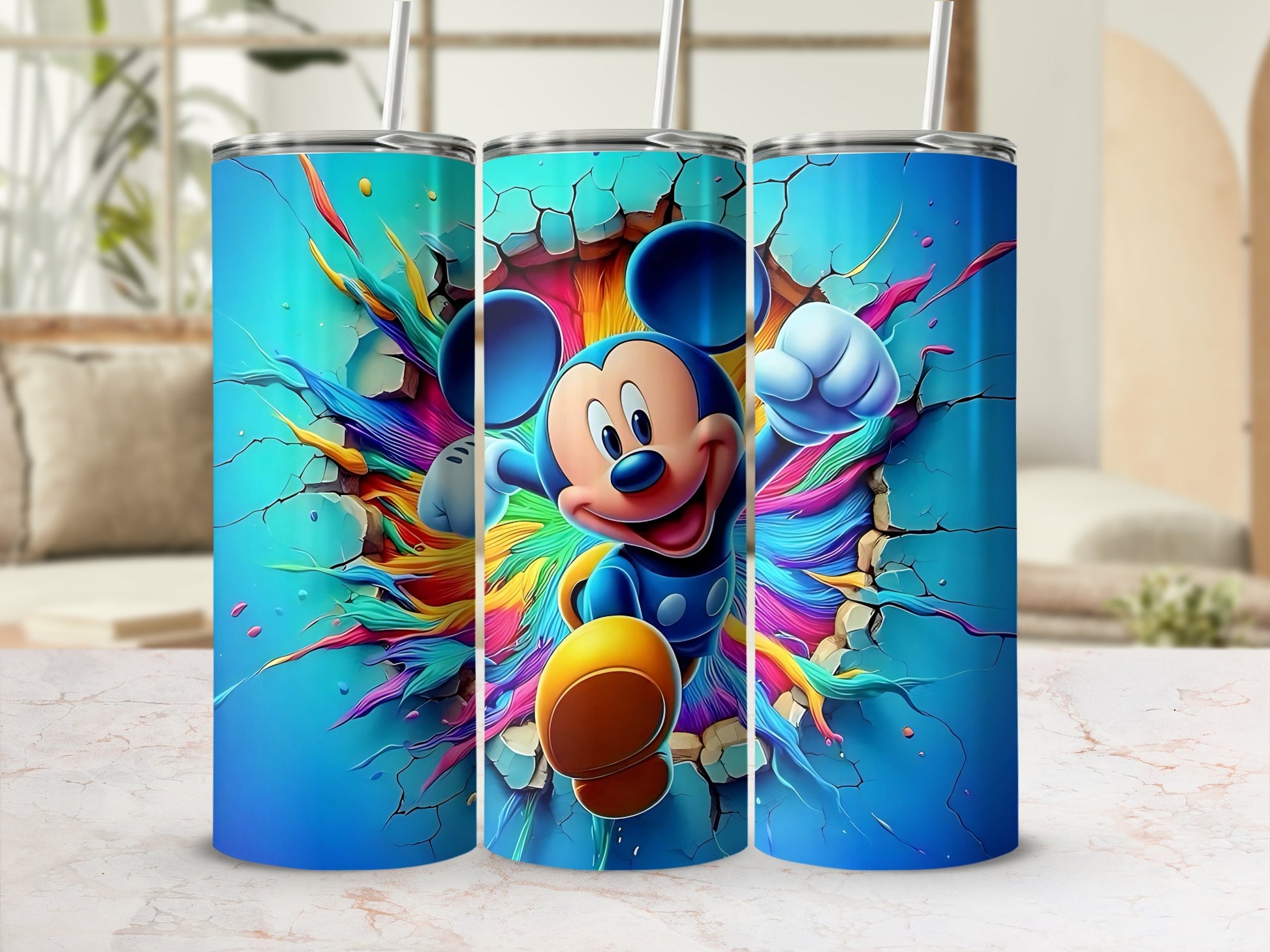 Colorful Mickey Mouse Character Design Tumbler Product