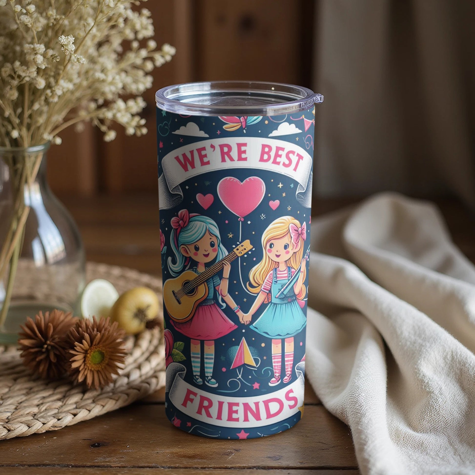 We're Best Friends Cartoon Design Tumbler