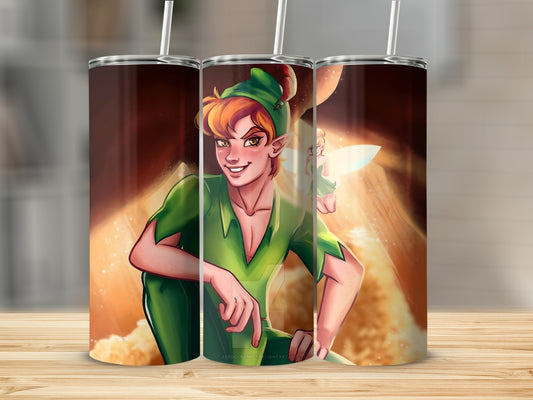 Peter Pan and Tinker Bell Tumbler Customized Design